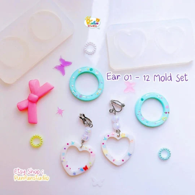 Ear 19-27 Mold / Earring Mold / UV Resin Mold / Silicone Mold