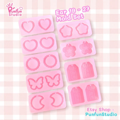 Ear 19-27 Mold / Earring Mold / UV Resin Mold / Silicone Mold