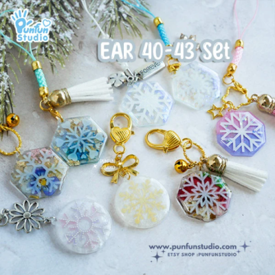 Ear 40-43 Snowflakes Clear Mold  / Christmas Mold / Earring Mold / UV Resin Mold / Clear Silicone Mold(copy)