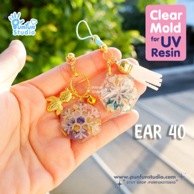 Ear 40-43 Snowflakes Clear Mold  / Christmas Mold / Earring Mold / UV Resin Mold / Clear Silicone Mold(copy)