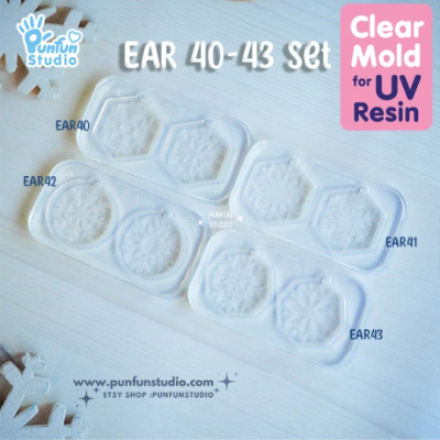 Ear 40-43 Snowflakes Clear Mold  / Christmas Mold / Earring Mold / UV Resin Mold / Clear Silicone Mold(copy)