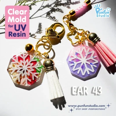 Snowflakes Clear Christmas Earring Mold