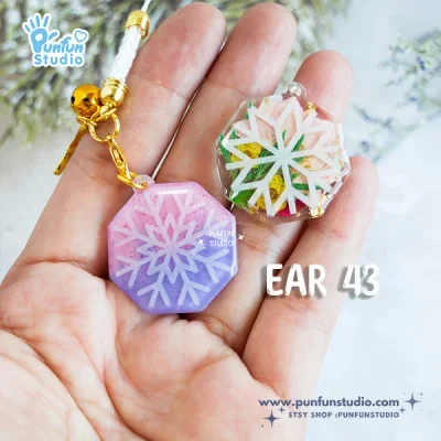 Ear 40-43 Snowflakes Clear Mold  / Christmas Mold / Earring Mold / UV Resin Mold / Clear Silicone Mold(copy)