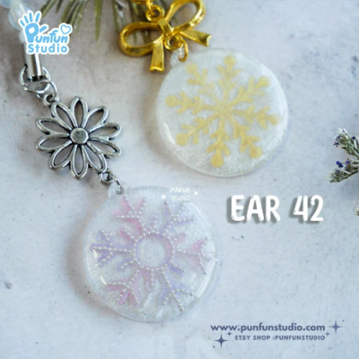 Ear 40-43 Snowflakes Clear Mold  / Christmas Mold / Earring Mold / UV Resin Mold / Clear Silicone Mold(copy)