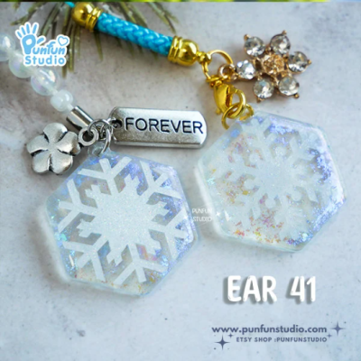 Ear 40-43 Snowflakes Clear Mold  / Christmas Mold / Earring Mold / UV Resin Mold / Clear Silicone Mold(copy)