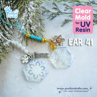 Ear 40-43 Snowflakes Clear Mold  / Christmas Mold / Earring Mold / UV Resin Mold / Clear Silicone Mold(copy)