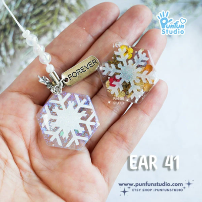 Ear 40-43 Snowflakes Clear Mold  / Christmas Mold / Earring Mold / UV Resin Mold / Clear Silicone Mold(copy)