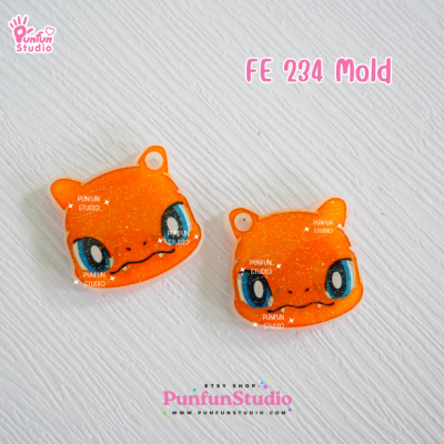 FE 227-234 Mold Set / 8 Molds / Face Earring Mold / Pokemold / Silicone Mold / UV Resin Mold