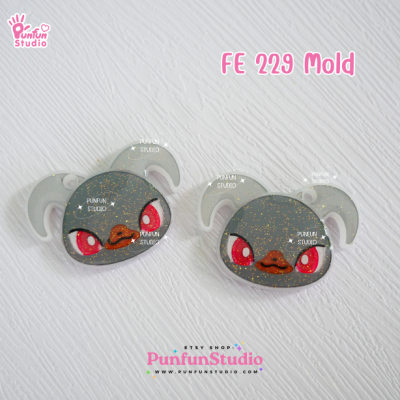FE 227-234 Mold Set / 8 Molds / Face Earring Mold / Pokemold / Silicone Mold / UV Resin Mold