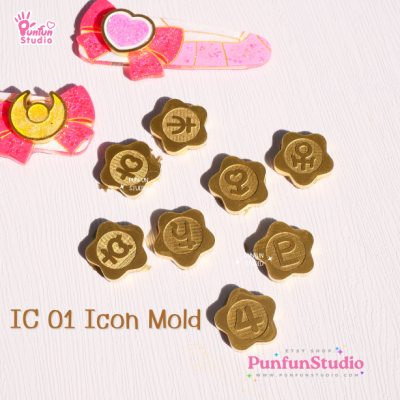 HC 16 + IC 01 Mold  / Set 2 Molds / Sailor Hair Clip Mold / Sailor Icon Mold / Silicone Mold