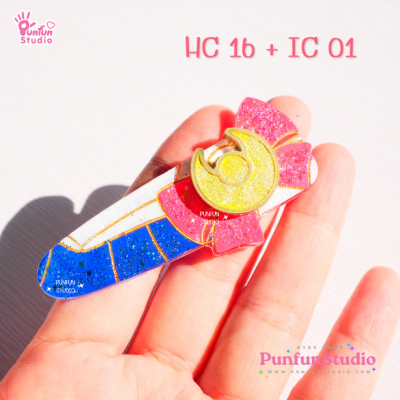 HC 16 + IC 01 Mold  / Set 2 Molds / Sailor Hair Clip Mold / Sailor Icon Mold / Silicone Mold