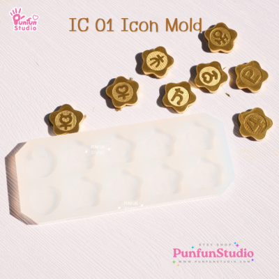 HC 16 + IC 01 Mold  / Set 2 Molds / Sailor Hair Clip Mold / Sailor Icon Mold / Silicone Mold