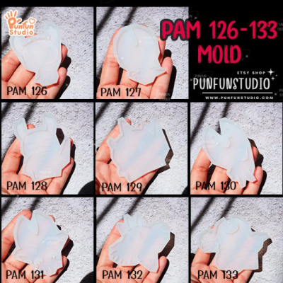 PAM 126-133 Hollow Mold Set / Painting Anime Mold / 8 Molds + Free GM 07 HoLo Mold/ Silicone Mold