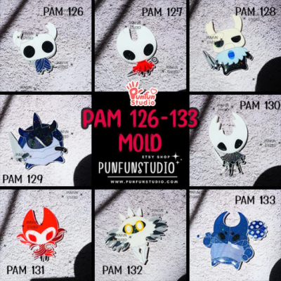PAM 126-133 Hollow Mold Set / Painting Anime Mold / 8 Molds + Free GM 07 HoLo Mold/ Silicone Mold