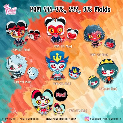 Helluva Boss Mold PAM 271, 272, 273, 274, 275, 338, 375 / Painting Anime Mold / Silicone Mold