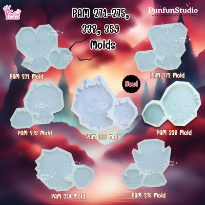 Helluva Boss Mold PAM 271, 272, 273, 274, 275, 338, 359 / Painting Anime Mold / Silicone Mold