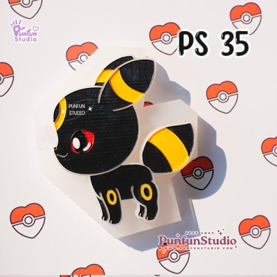 PS 31, 32, 33, 34, 35, 36, 37, 38, 39 Eev Evolutions Mold / Side view / Pokemold / Silicone Mold