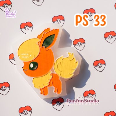 PS 31, 32, 33, 34, 35, 36, 37, 38, 39 Eev Evolutions Mold / Side view / Pokemold / Silicone Mold