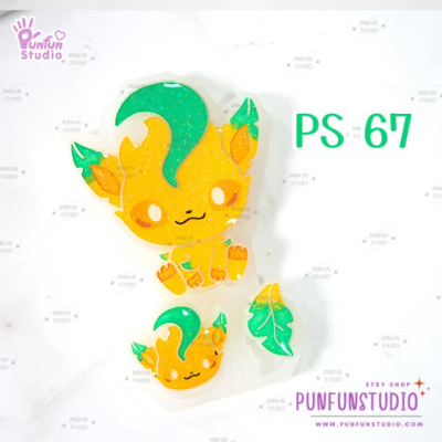 PS 61-69 Eev Evo Mold Set / 9 Molds + Free Keychain Parts / Pokemold / Silicone Mold(copy)