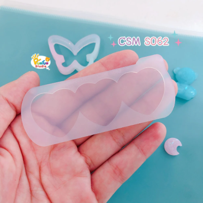 S062 Mini Triple Heart Shaker Mold, CSM S062 / Mini Triple Heart / Cover Sheet Mold / Silicone Mold