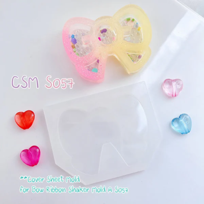 S057 Bow Ribbon Shaker Mold, CSM S057 / Cover Sheet Mold  / Silicone Mold