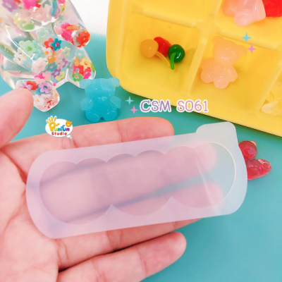 S061 Mini Triple Heart Shaker Mold, CSM S061 / Mini Triple Heart / Cover Sheet Mold / Silicone Mold