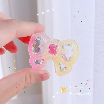 S057 Bow Ribbon Shaker Mold, CSM S057 / Cover Sheet Mold  / Silicone Mold