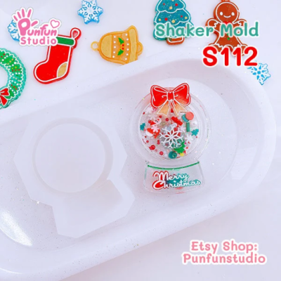 S112 Snow Globe Shaker Mold , CSM S112 / Cover Sheet Mold / Silicone Mold