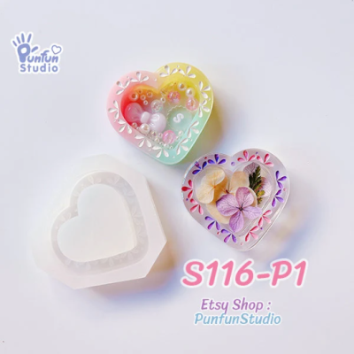 S116 ,S116-P1 Heart Shaker Mold, CSM S116 / Cover Sheet Mold / Silicone Mold(copy)