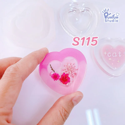 S115 ,S115-P1 Heart Shaker Mold, CSM S115 / Cover Sheet Mold / Silicone Mold