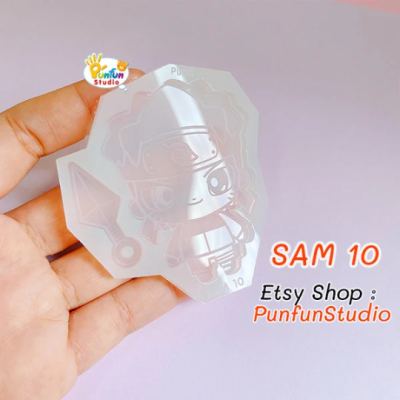 SAM 10 Narut Ninja Mold / Shiny anime Mold / +Kunai / Silicone Mold