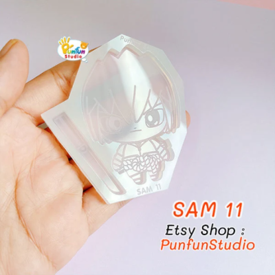 SAM 11 Sasuk Ninja Mold / Shiny anime Mold / + Sword / Silicone Mold