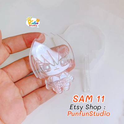 SAM 11 Sasuk Ninja Mold / Shiny anime Mold / + Sword / Silicone Mold