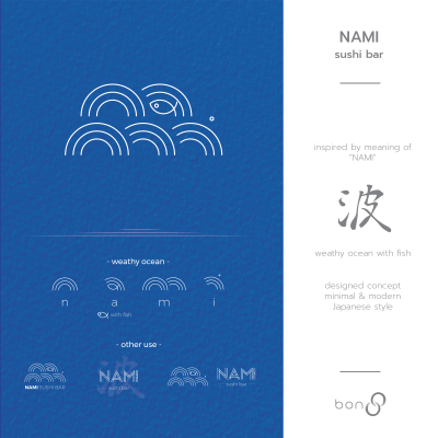 โลโก้ร้านอาหารญี่ปุ่น นามิ by bon8