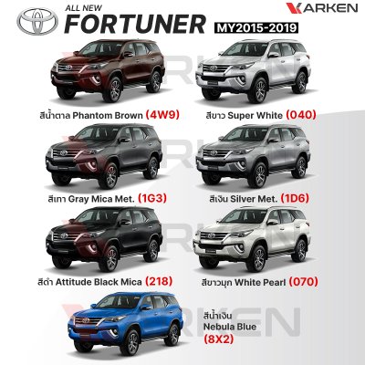 สีแต้มรถยนต์ 2K KARKEN สำหรับ Toyota Fortuner (โตโยต้า ฟอร์จูนเนอร์) | เฉดสีตรงรุ่นจากโรงงาน แต้มง่าย แห้งไว