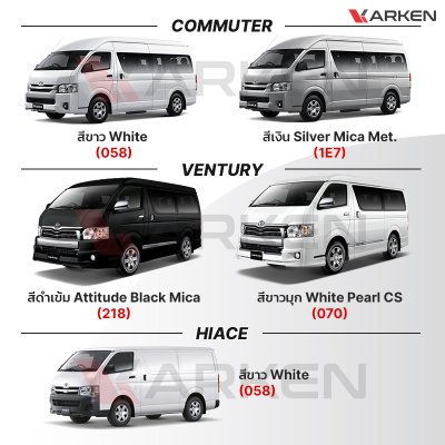 สีแต้มรถยนต์ 2K KARKEN สำหรับ Toyota Commuter (โตโยต้า คอมมูเตอร์) | เฉดสีตรงรุ่นจากโรงงาน แต้มง่าย แห้งไว