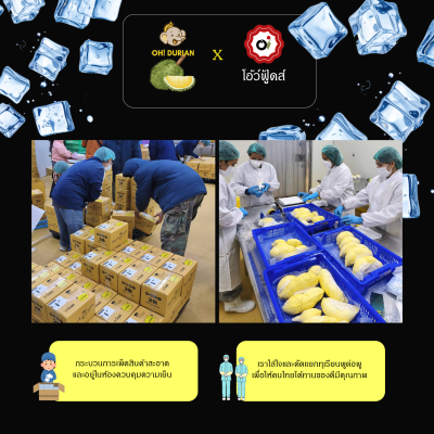 Monthong Durian Frozen ทุเรียนหมอนทองแช่แข็ง 1,000 g. พรีเมี่ยม