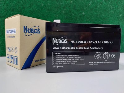 แบตเตอรี่เครื่องสำรองไฟ NUBOS BATTERY รุ่น NS-1290 ขนาด 12V 9Ah/20hrs. (แบตเตอรี่แห้ง)