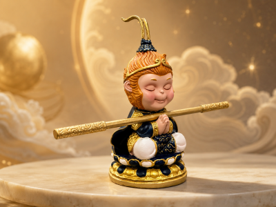 Monkey King Hand Painted Dark Blue
