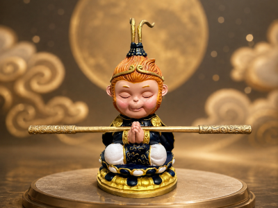 Monkey King Hand Painted Dark Blue