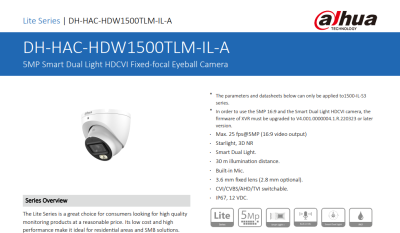 กล้อง Analog DAHUA รุ่นDH-HAC-HDW1500TLMP-IL-A