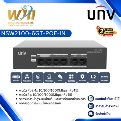 UNV SWITCH PoE NSW2100-6GT-POE-IN