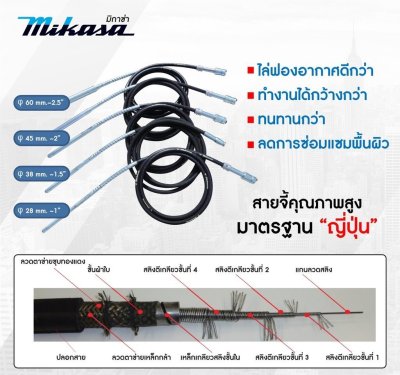 Mikasa GS สายจี้ปูนสำหรับเครื่องยนต์ ข้อต่อ DYNAPAC