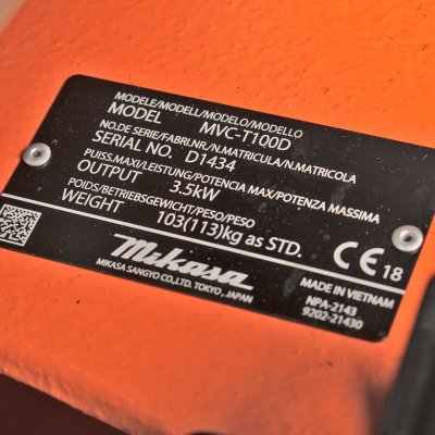 MIKASA เครื่องตบดิน รุ่น MVC-T100DC