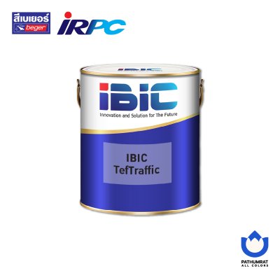 กระป๋องสี IBIC TefTraffic สีจราจรอะคริลิกผสม PTFE สำหรับตีเส้นถนน ขอบทาง ฟุตบาท และลานจอดรถ ยึดเกาะดี แห้งเร็ว ทนสภาพอากาศ
