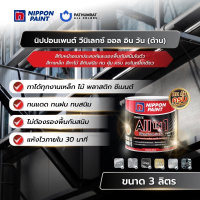 วีนิเลกซ์ ออล อิน วัน ชนิดด้าน / Vinilex All in 1 Flat