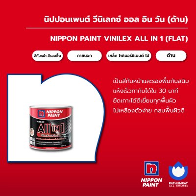 วีนิเลกซ์ ออล อิน วัน ชนิดด้าน / Vinilex All in 1 Flat