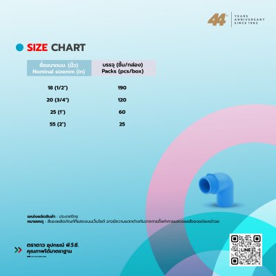 ข้องอเกลียวนอก PVC 13.5