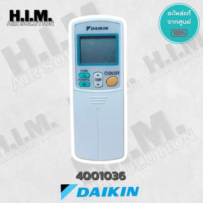 4001036 / ARC433A92 รีโมทแอร์ Daikin รีโมทแอร์ไดกิ้น ของแท้ศูนย์ไดกิ้น