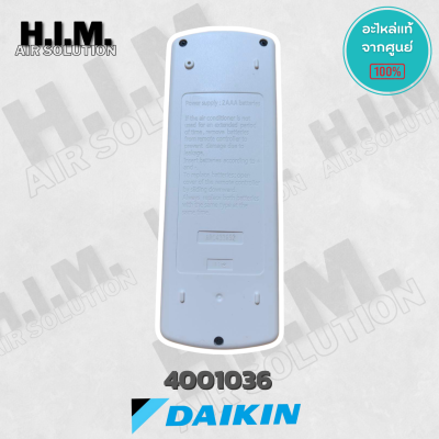 4001036 / ARC433A92 รีโมทแอร์ Daikin รีโมทแอร์ไดกิ้น ของแท้ศูนย์ไดกิ้น